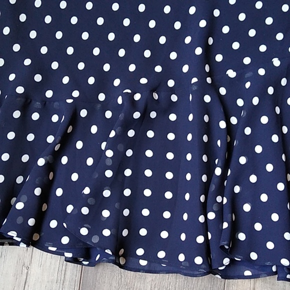 CHAPS BLUE WITH WHITE POLKA DOT SKIRT - Picture 2 of 7